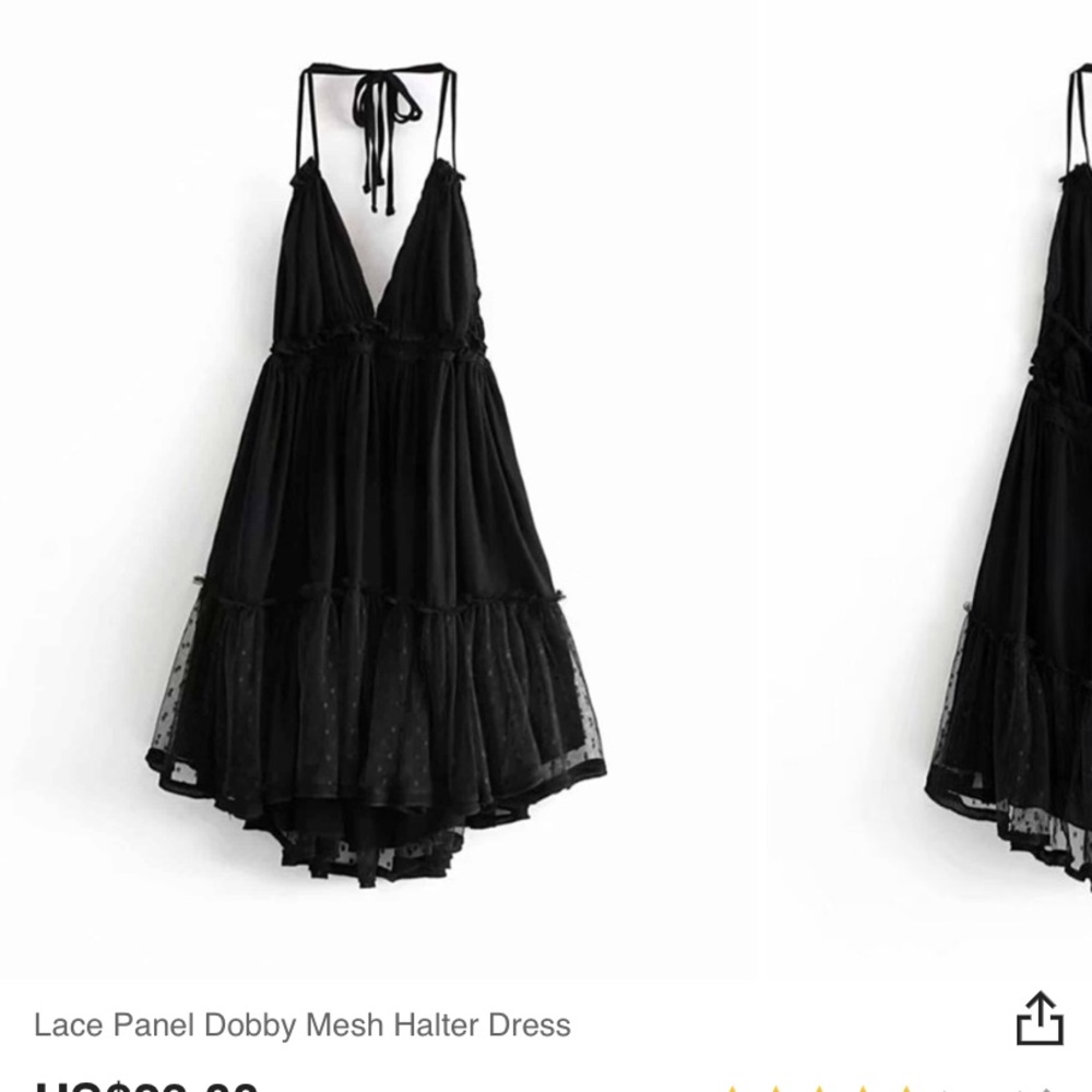 Zaful Black Halter Sundress